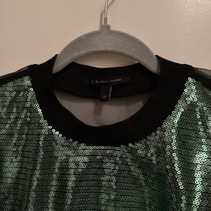 Armani Exchange Emerald Green sequins top